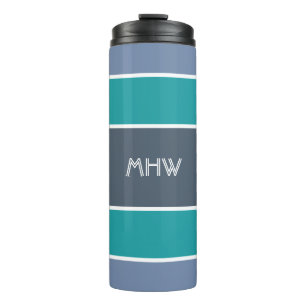Streifen Muster kundenspezifischer Monogramm-Tumbl Thermosbecher