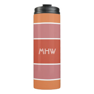 Streifen Muster kundenspezifischer Monogramm-Tumbl Thermosbecher