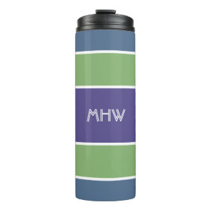 Streifen Muster kundenspezifischer Monogramm-Tumbl Thermosbecher