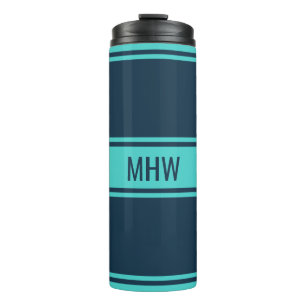 Streifen Muster kundenspezifischer Monogramm-Tumbl Thermosbecher