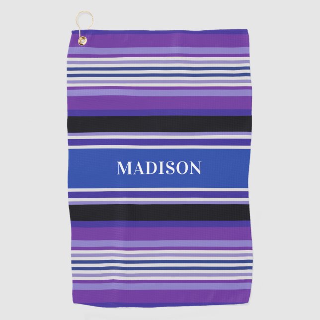 Streifen-Muster-Name-Golftuch Golfhandtuch (Vorderseite)