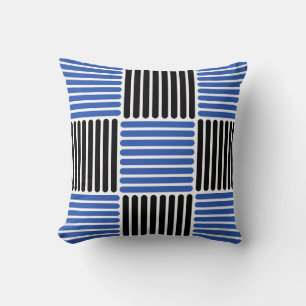 Streifen Muster Pillow in Blau und Schwarz Kissen