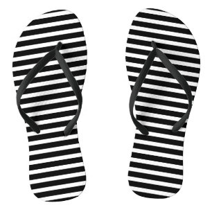 Streifen Muster Schwarz-weiß trendy Stilvoll Elega Flip Flops