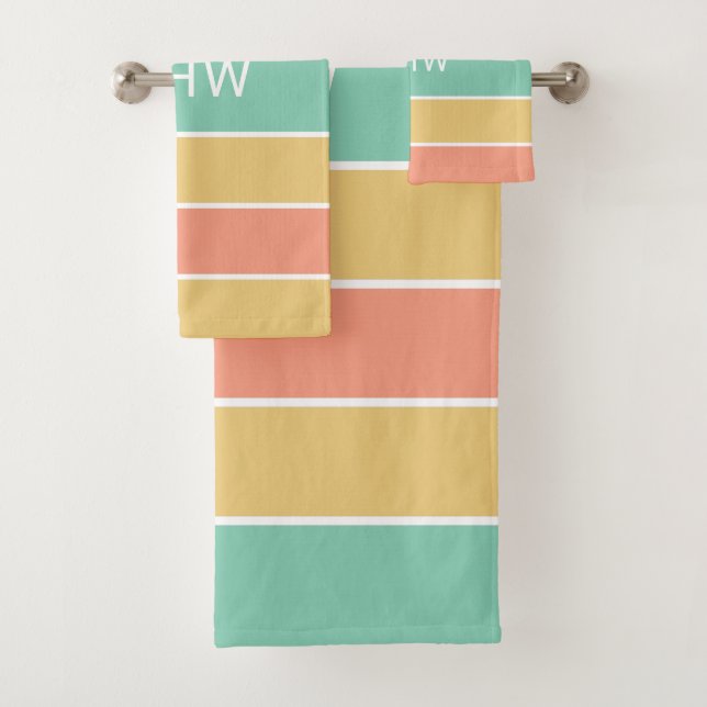 Streifen Muster Set für Monogramm Handtuchhalter (Insitu)