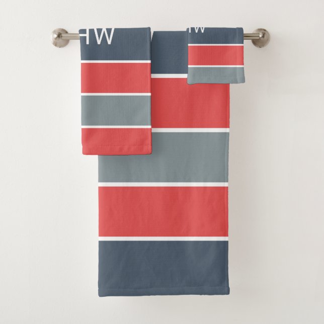 Streifen Muster Set für Monogramm Handtuchhalter (Insitu)