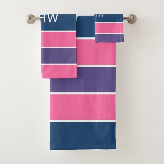Streifen Muster Set für Monogramm Handtuchhalter (Insitu)