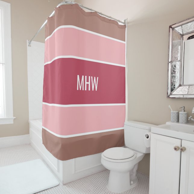Streifen Muster Sonderduschvorhang für Monogramm Duschvorhang (Beispiel)