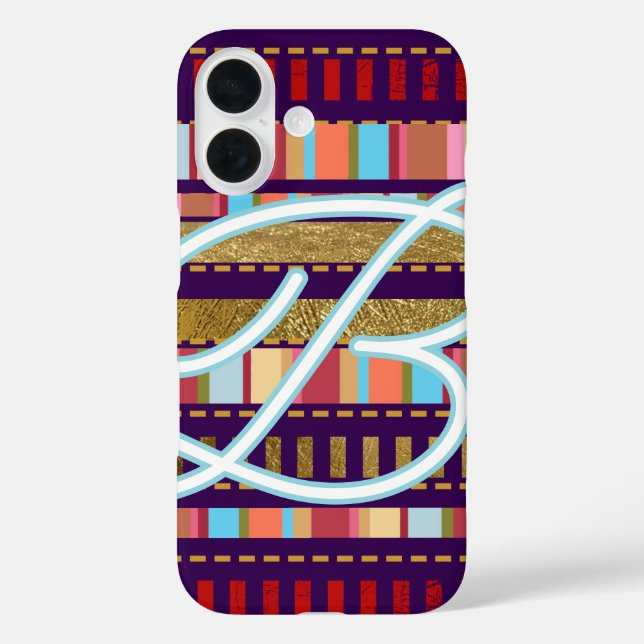 Streifen Muster und Name COOL Case-Mate iPhone Hülle (Rückseite)