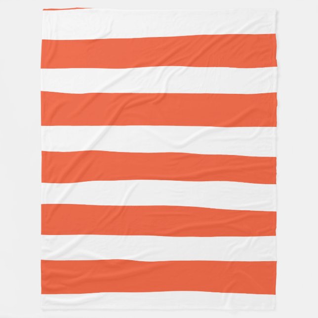 Streifen - orange und weiß fleecedecke (Vorderseite)