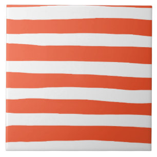 Streifen - orange und weiß fliese