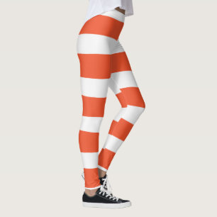 Streifen - orange und weiß leggings