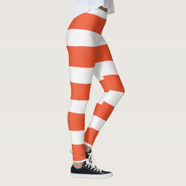 Streifen - orange und weiß leggings (Rechts)