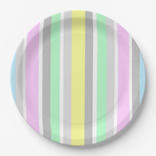 Streifen Pappteller (Vorderseite)