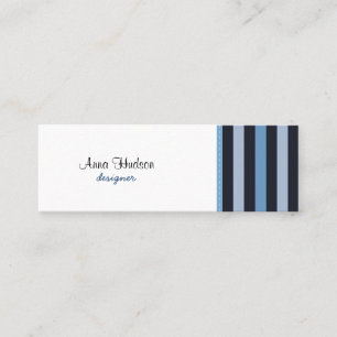 Streifen (parallele Linien) - blaues Schwarzes Mini Visitenkarte