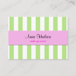 Streifen (parallele Linien) - weißes grünes Rosa Visitenkarte