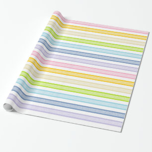 Streifen Pastel Rainbow Geschenkpapier