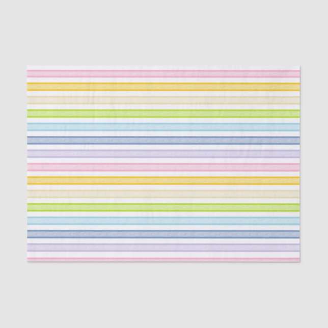 Streifen Pastel Rainbow Seidenpapier (Vorderseite)