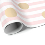 Streifen Pastellrosa Rose Weiße Linien Polka Dots Geschenkpapier<br><div class="desc">Minimalismus und Elegance Glam und Chic Delicate Wrapping Paper</div>