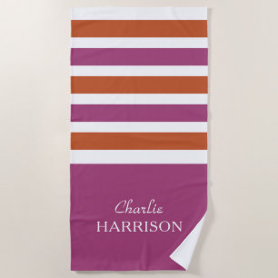 Streifen Pattern individuelle Name Badetuch
