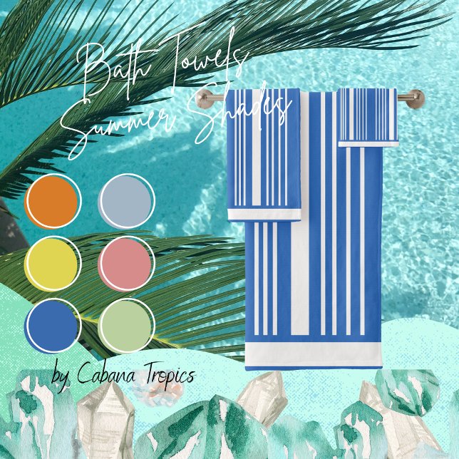 Streifen Perewinkle Blau & Weiß Badetücher Set (Von Creator hochgeladen)