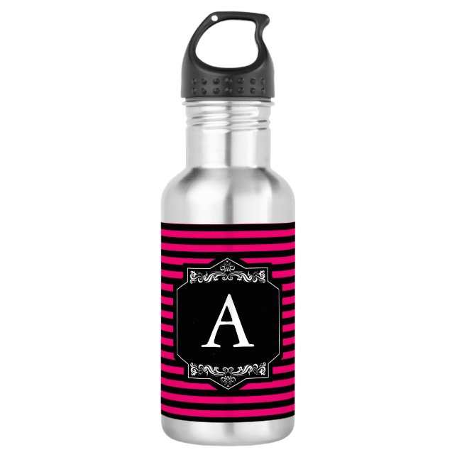 Streifen Pink Flasche des Wassers Squeeze Trinkflasche (Vorderseite)