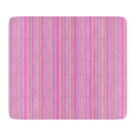 Streifen Pink Pastel Retro Glas Schneidebrett