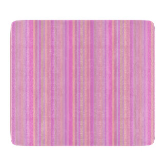 Streifen Pink Pastel Retro Glas Schneidebrett