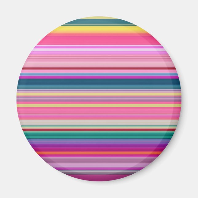 Streifen Retro multicolors Magnet (Vorne)