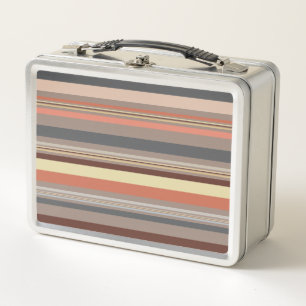 Streifen - Retro Töne Metall Lunch Box