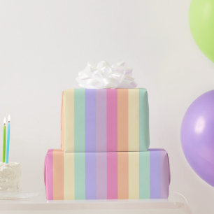 Streifen Rosa Gelb Lila Pastellfarben Geschenkpapier