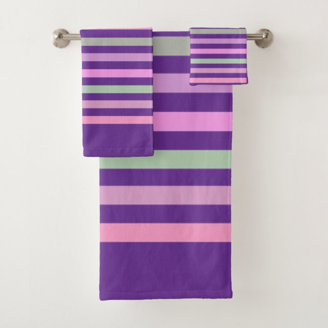 Streifen, rosa, grün badhandtuch set (Insitu)