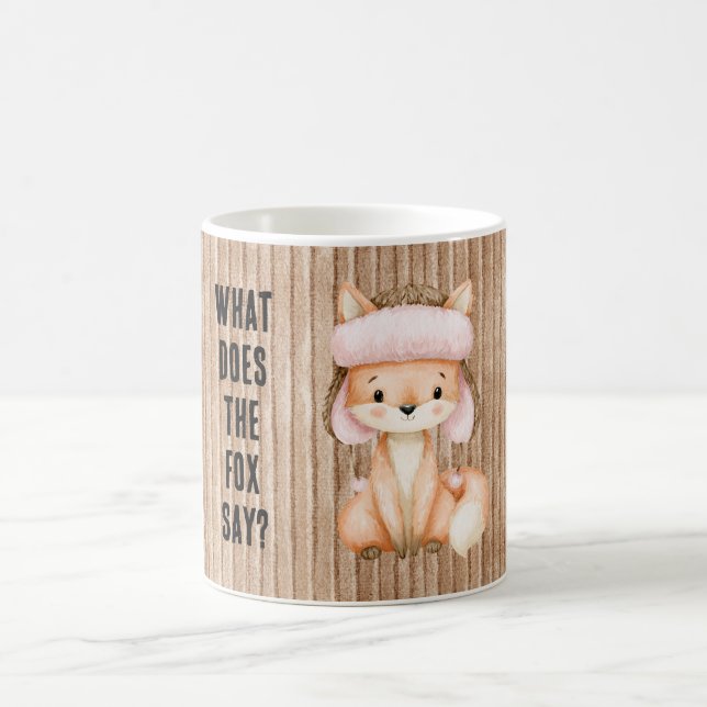 Streifen Rosa Orange Fuchs (was sagt der Fuchs?) Kaffeetasse (Mittel)