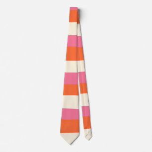 Streifen - Rosa, orange und Creme Krawatte