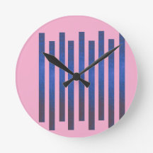 Streifen-Rosé-Wanduhr