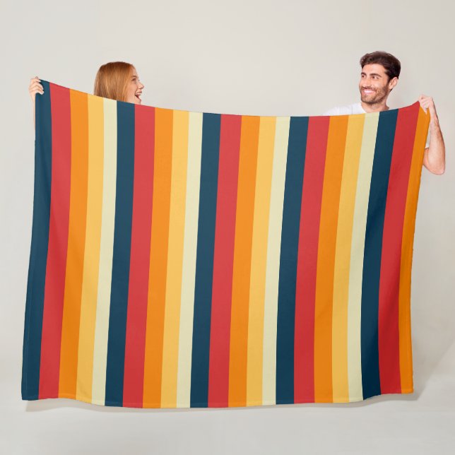 Streifen rot, blau, orange und gelb fleecedecke (Beispiel)