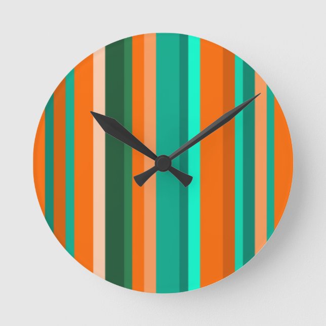 Streifen Runde Wanduhr (Vorderseite)