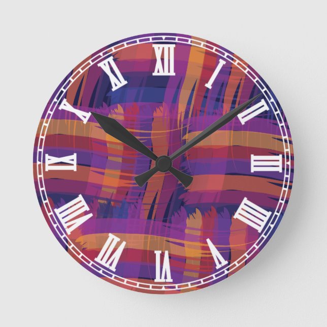 Streifen Runde Wanduhr (Vorderseite)