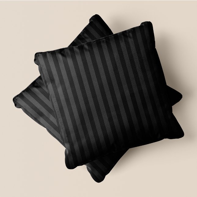 Streifen schwarz/grau kissen (Black & Grey Stripes Throw Pillow)