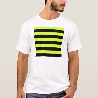 Streifen - schwarz und Leuchtstoffgelb T-Shirt