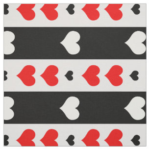 Streifen Schwarz-weiß Hearts Textil Stoff