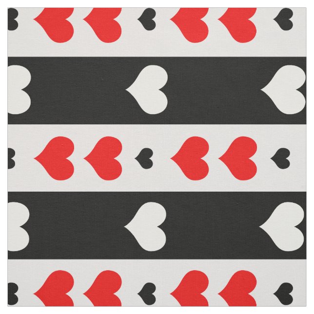 Streifen Schwarz-weiß Hearts Textil Stoff (Muster)