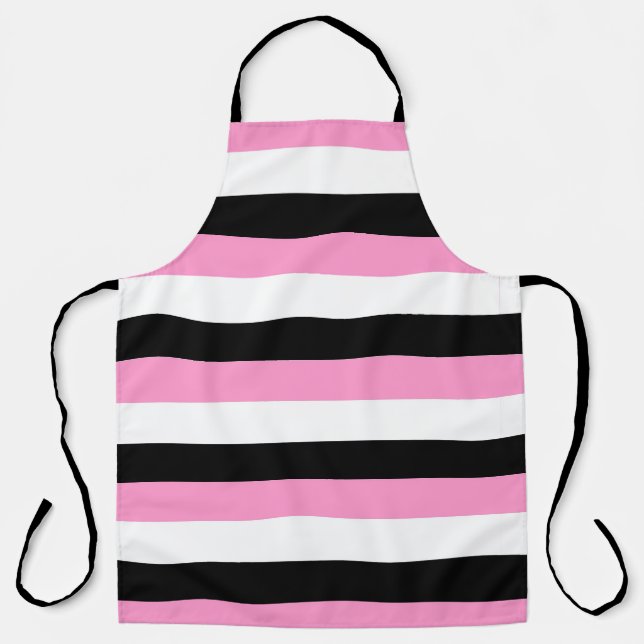 Streifen schwarz, weiß und rosa schürze (Vorderseite)