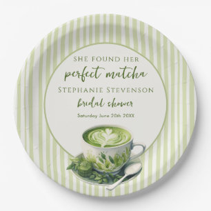 Streifen Sie fand ihr perfektes Matcha-Brautjungge Pappteller