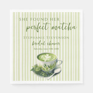 Streifen Sie Fand ihr perfektes Matcha-Brautjungge Serviette