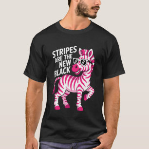 Streifen sind das neue Schwarz mit Pink Zebra T-Shirt