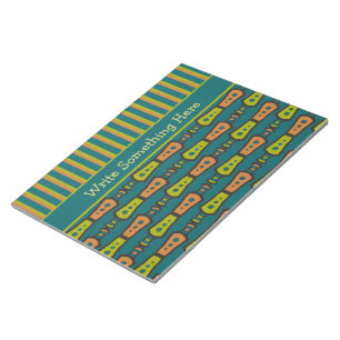 Streifen, Stammmuster, Aquamarin: Notepad, Jotter Notizblock