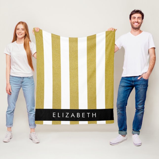 Streifen, Streifen, Linien, Ihr Name Fleecedecke (Beispiel)