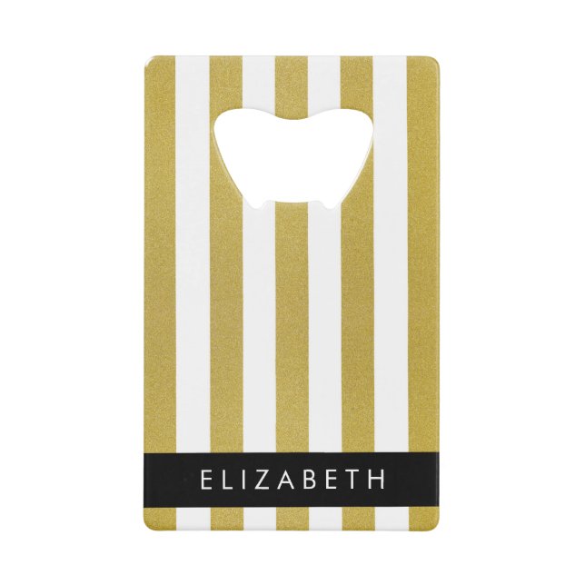 Streifen, Streifen, Linien, Ihr Name Geldbeutel Flaschenöffner (Vorderseite)