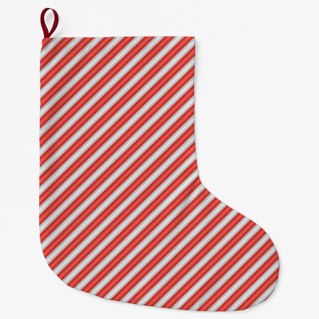 Streifen-Süßmuster Großer Weihnachtsstrumpf (Vorderseite)