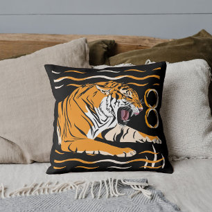 Streifen Tier Big Cat Tiger auf Niedlichem moderne Kissen